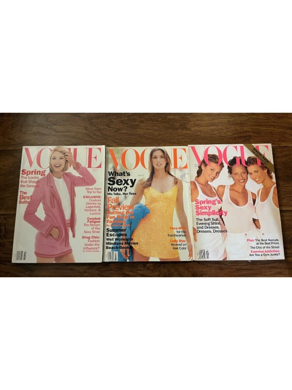 Vintage Lot of 3 - 1994 VOGUE Magazine Collector Set Fashion